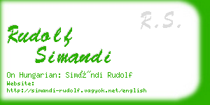 rudolf simandi business card